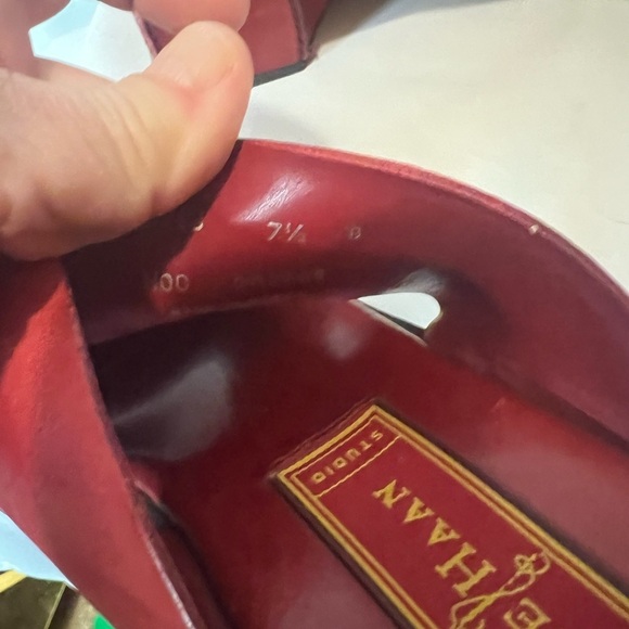 Cole Haan Red Leather Mules with Block Heel - Picture 8 of 8